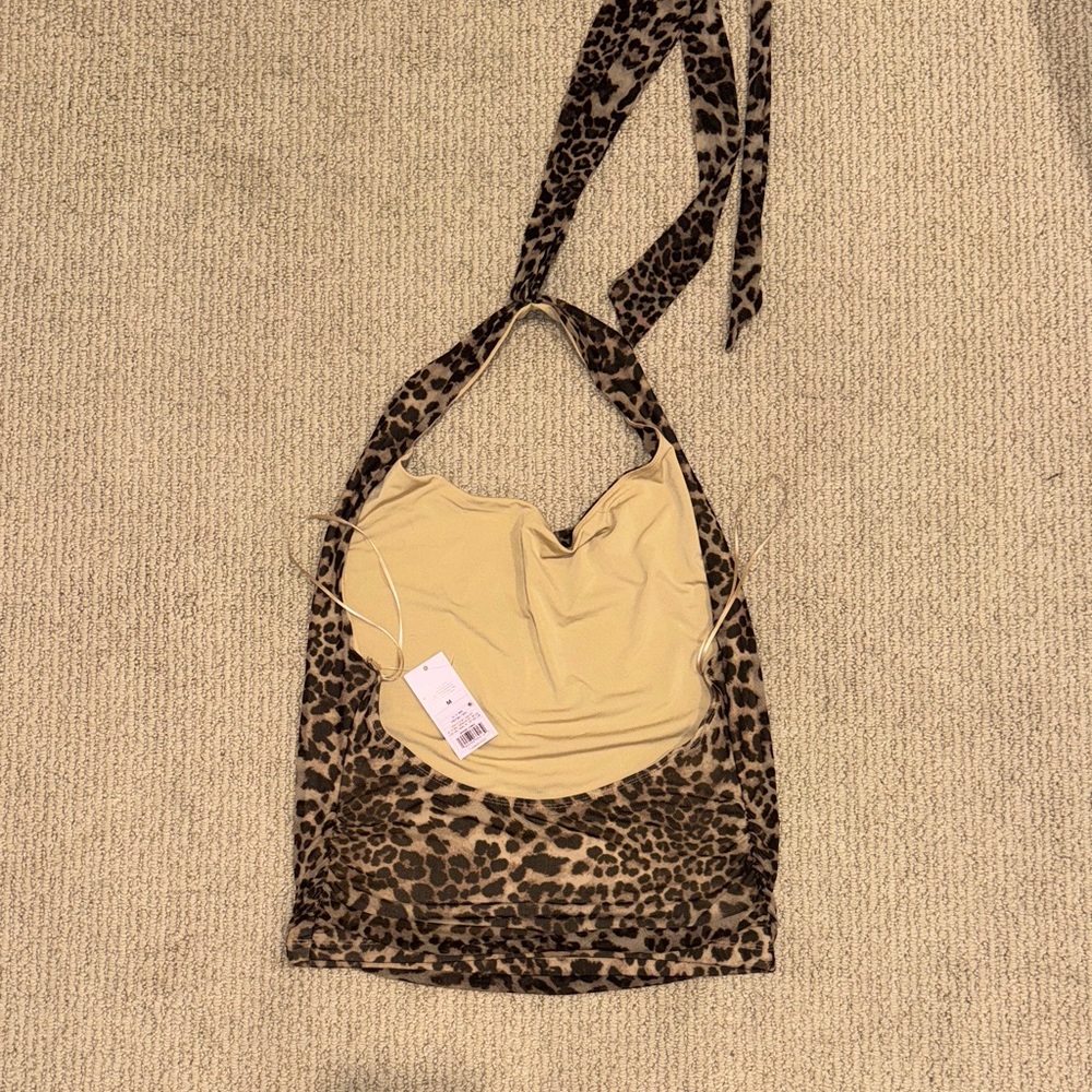 Wild Fable Leopard Print Halter Top Medium - Picture 2 of 4